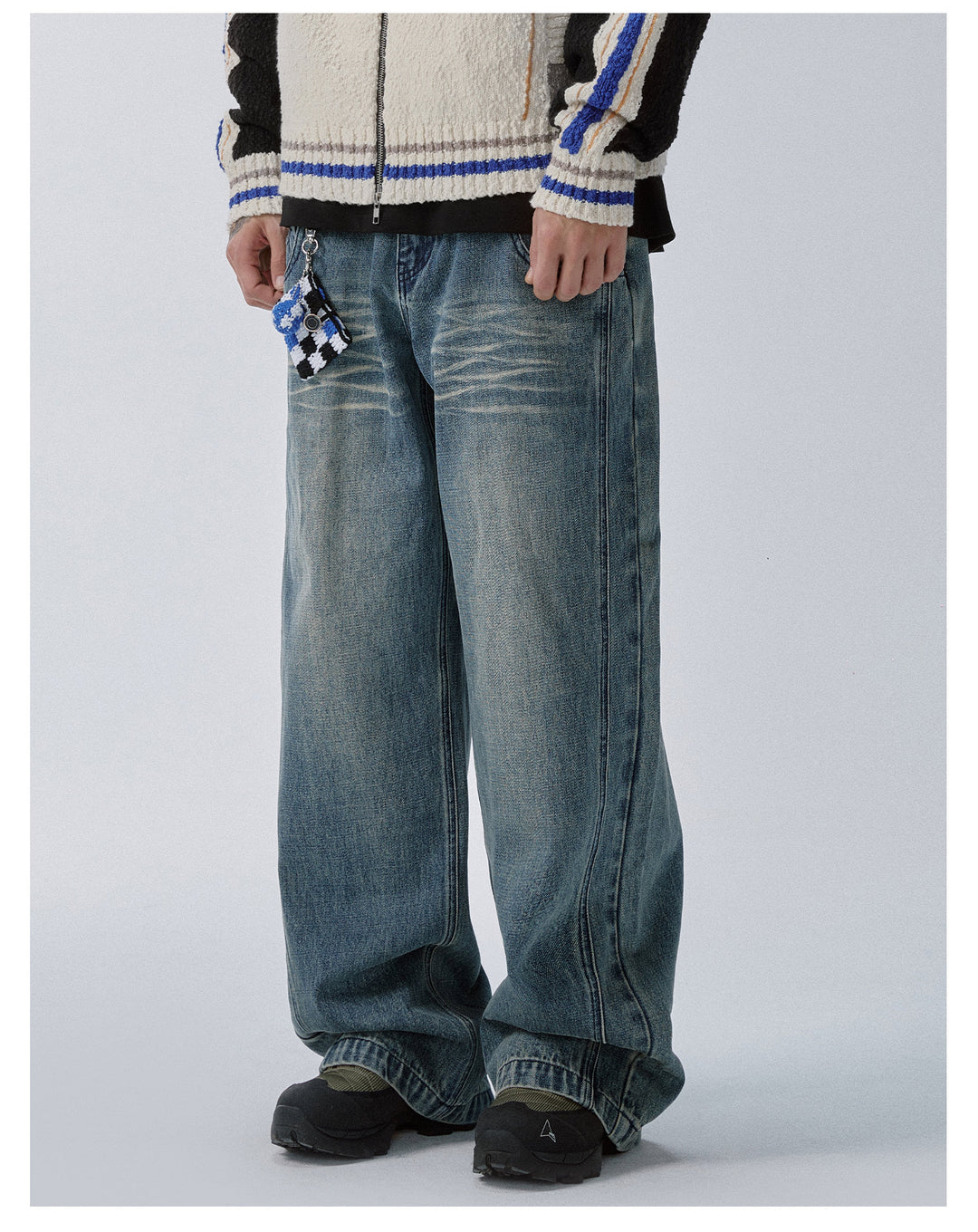 F2CE Washed Double Waist Layer Jeans | Face 3 Face