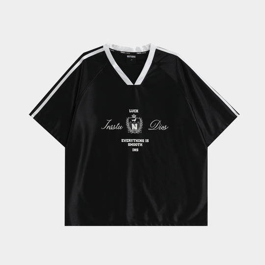 INSstudios Contrast Striped V-neck Soccer Jersey | Face 3 Face