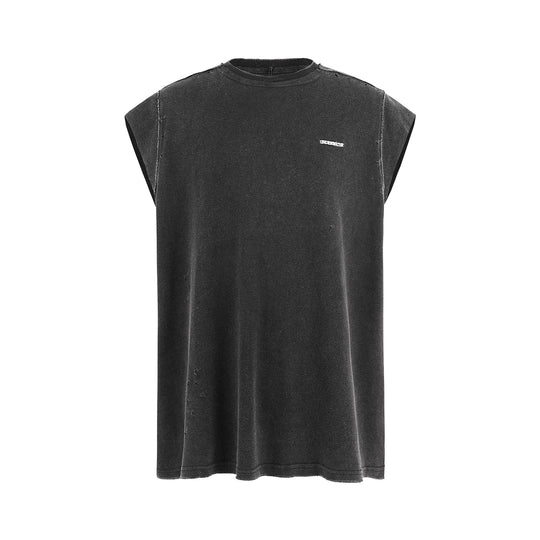 UNDERWATER Deconstructed Hand Damaged Sleeveless Tee Tank Top