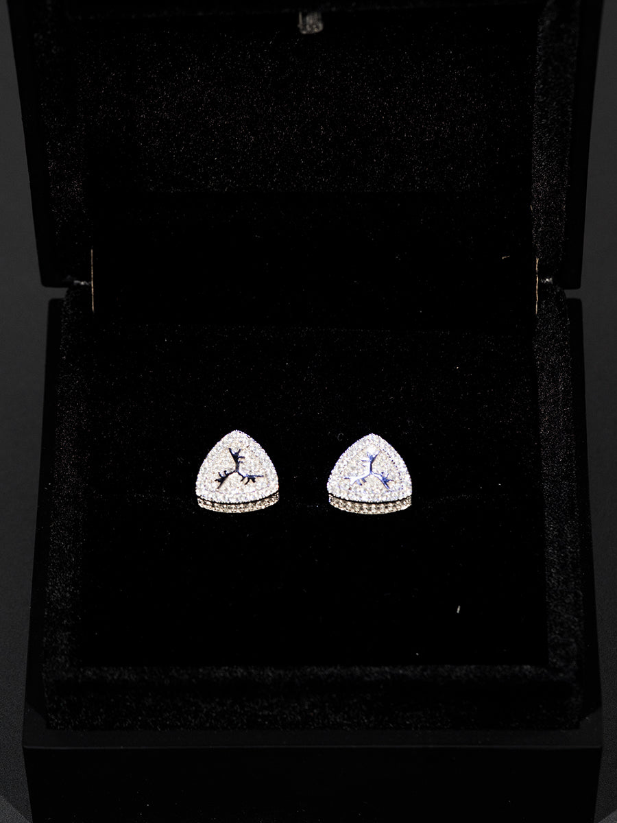 TGFCLUB Logo Moissanite Sterling Silver Earrings | Face 3 Face