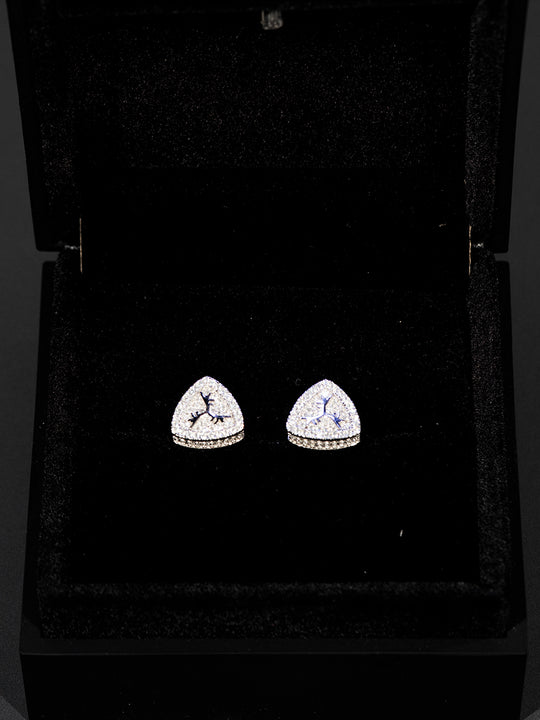 TGFCLUB Logo Moissanite Sterling Silver Earrings | Face 3 Face