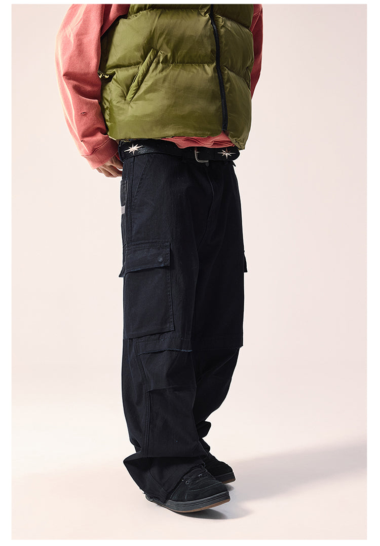 Remedy Distressed Hem Baggy Work Cargo Pants | Face 3 Face