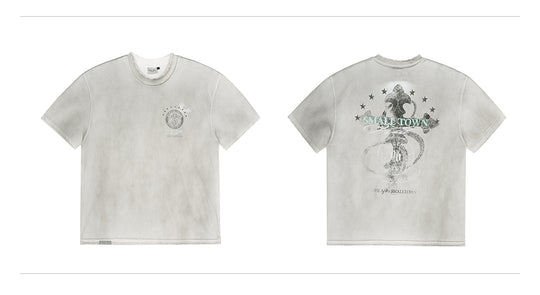 Small Town Kid Dirty Washed Star Cross Tee | Face 3 Face