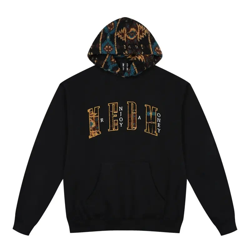 MEDM Patterned Sherpa Hood Patchwork Hoodie | Face 3 Face