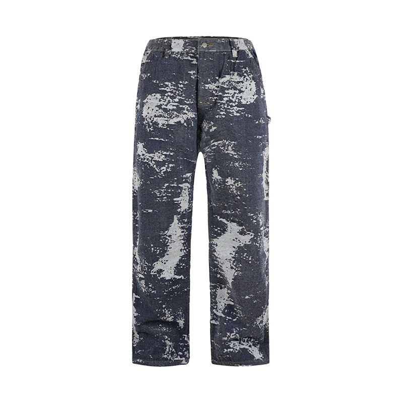 1807 Jacquard Textured Washed Jeans | Face 3 Face