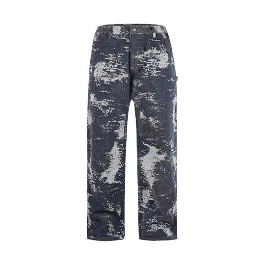 1807 Jacquard Textured Washed Jeans | Face 3 Face