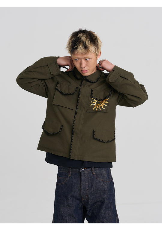 EVILKNIGHT(EK) Glitter Graffiti Stitch Work Jacket | Face 3 Face