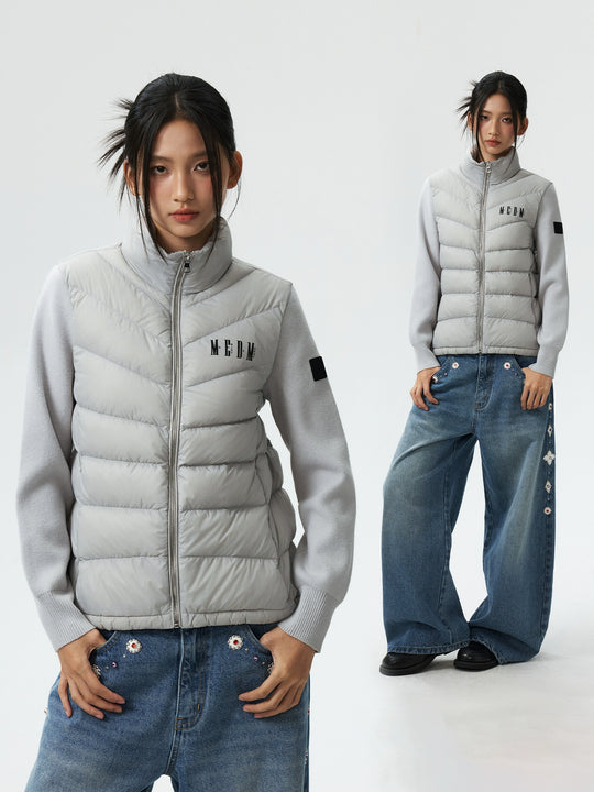 MEDM Shoulder Patchwork Lightweight Down Jacket | Face 3 Face