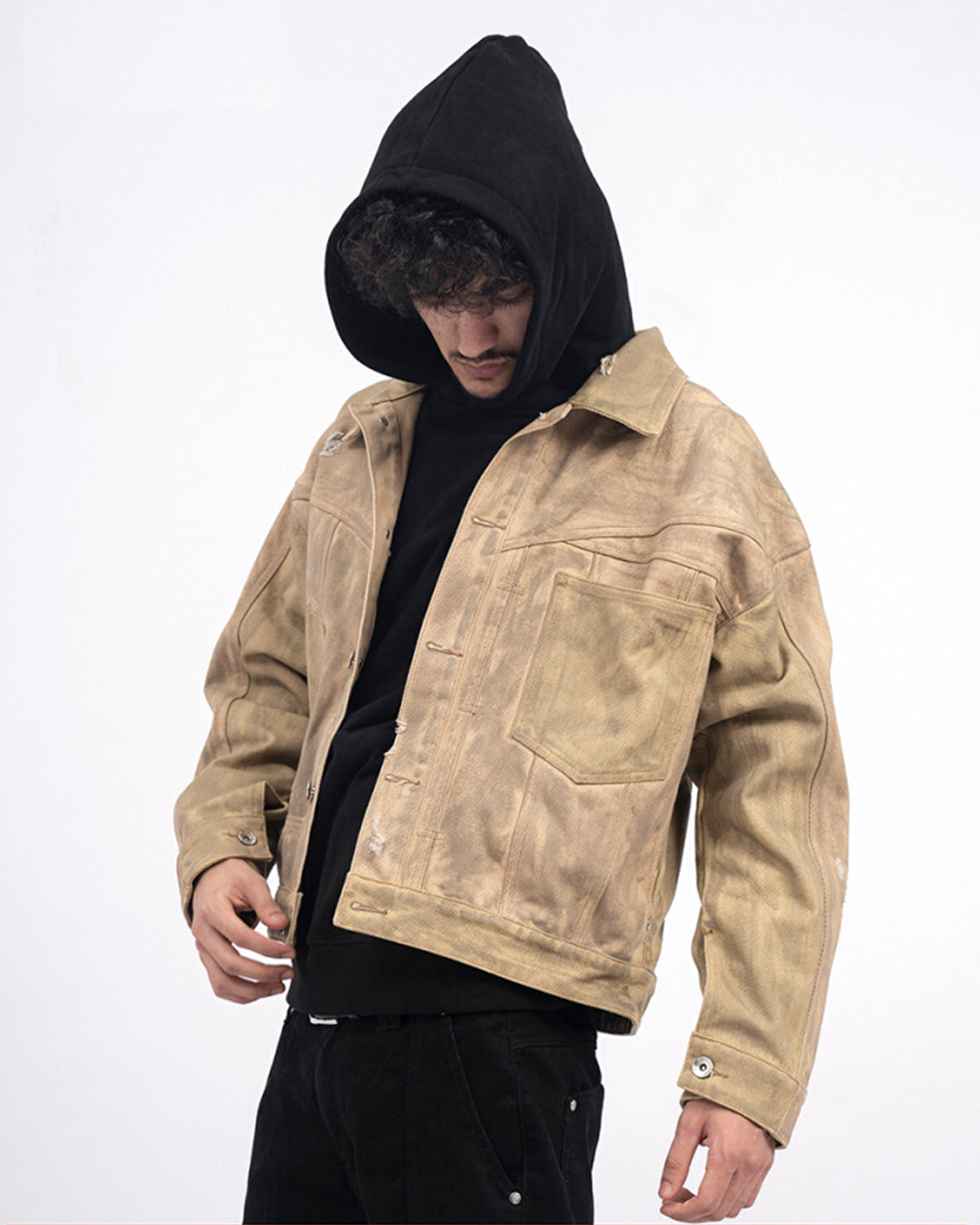 TGFCLUB Aged Washed Canvas Denim Jacket | Face 3 Face