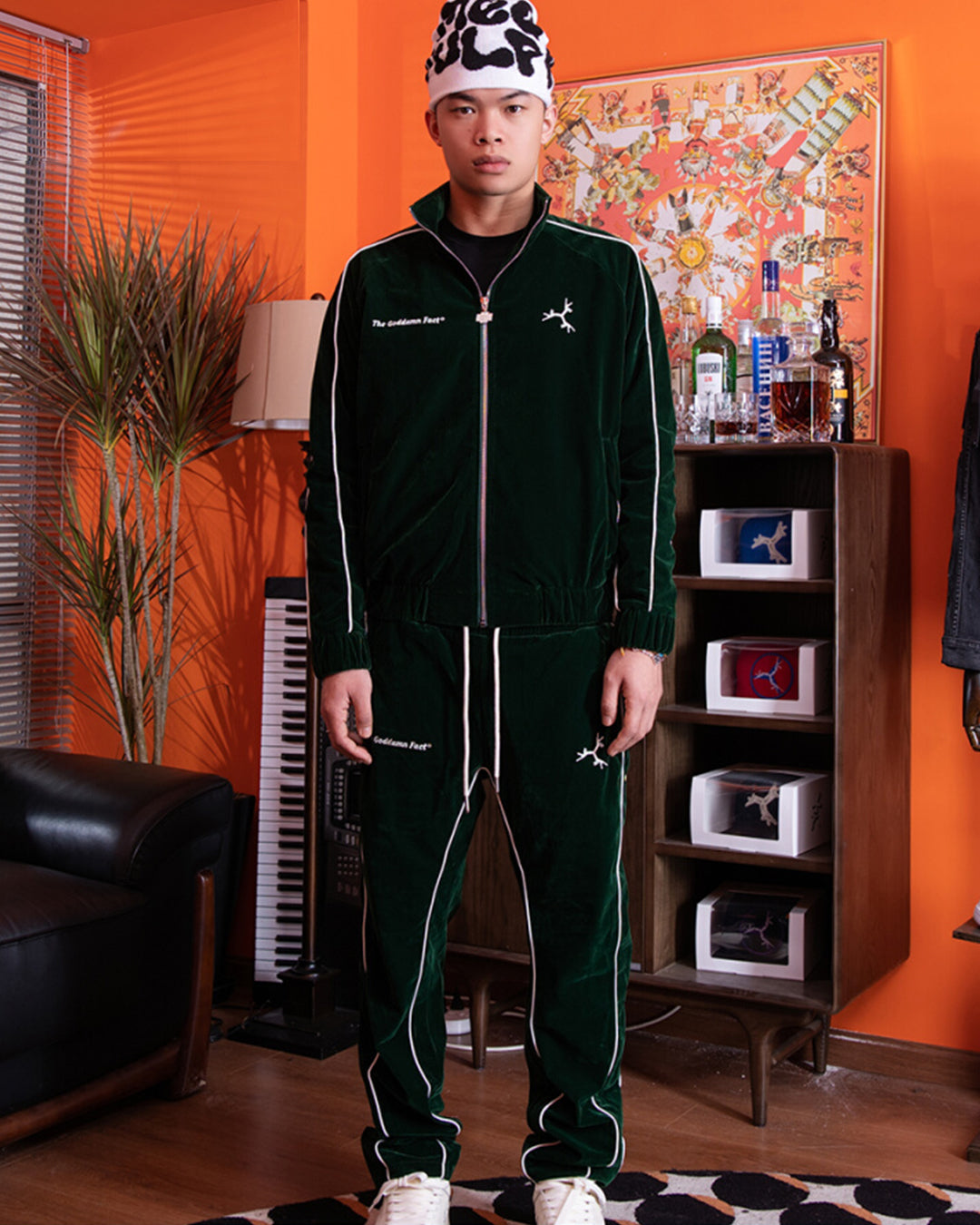 TGFCLUB Velvet Logo Track Jacket and Track Pants | Face 3 Face