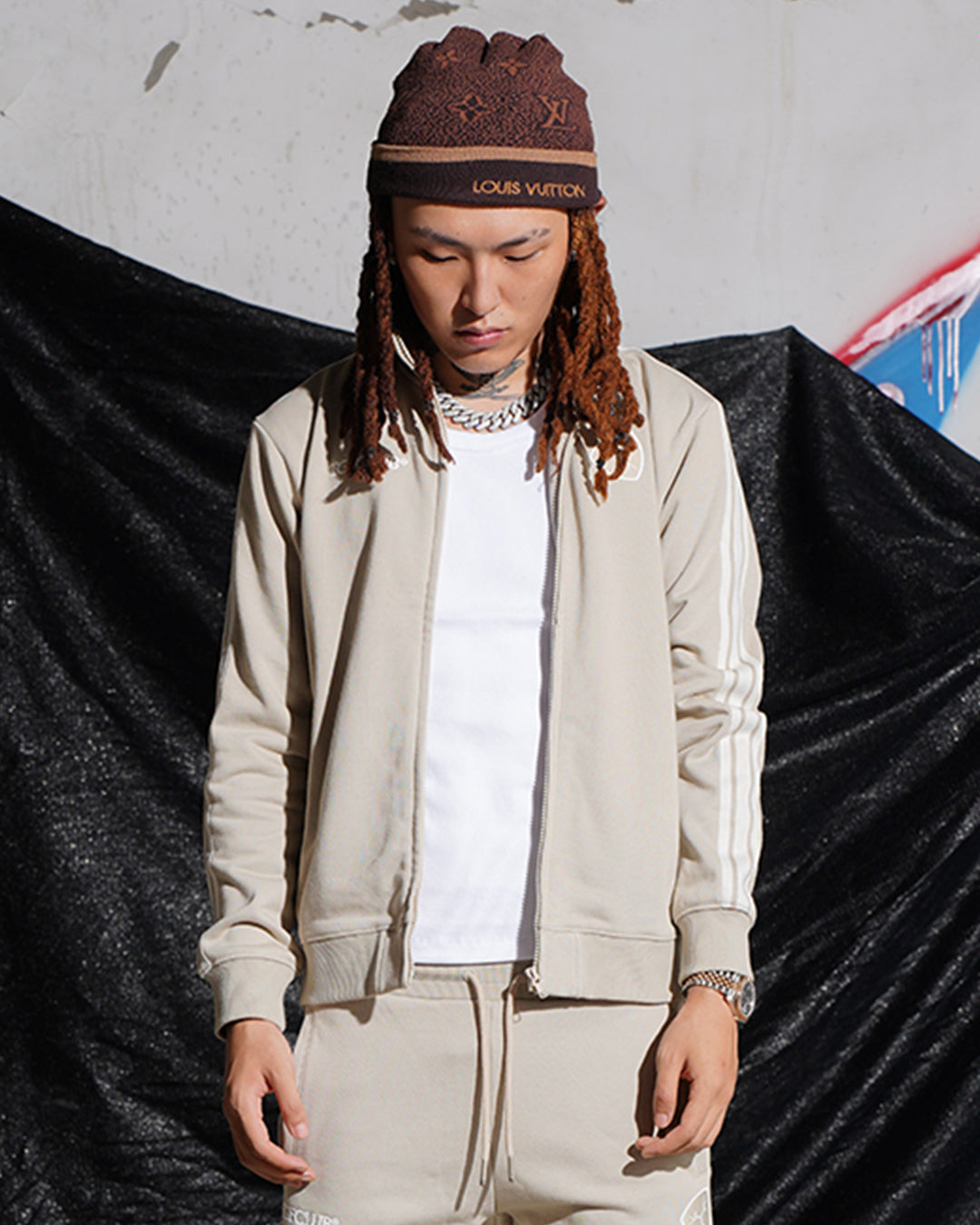 TGFCLUB Embroidered Logo Line Track Jacket and Track Pants | Face 3 Face