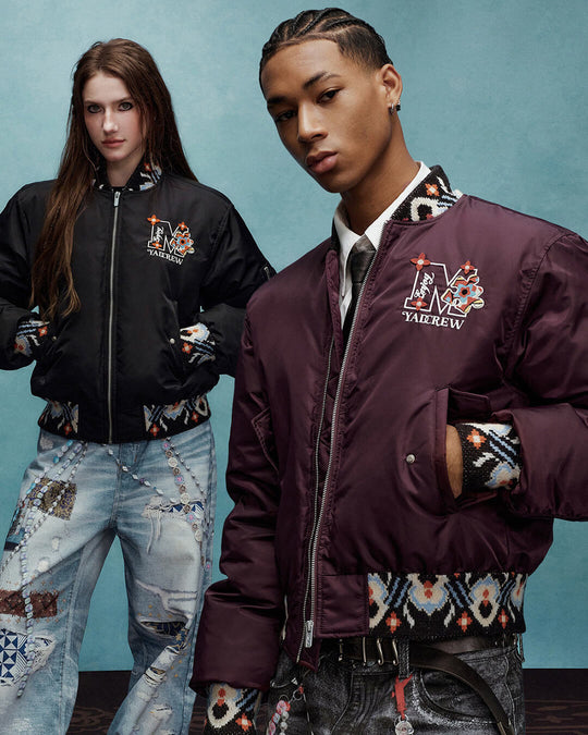 YADcrew x MEDM Ethnic Ribbed MA-1 Bomber Jacket | Face 3 Face
