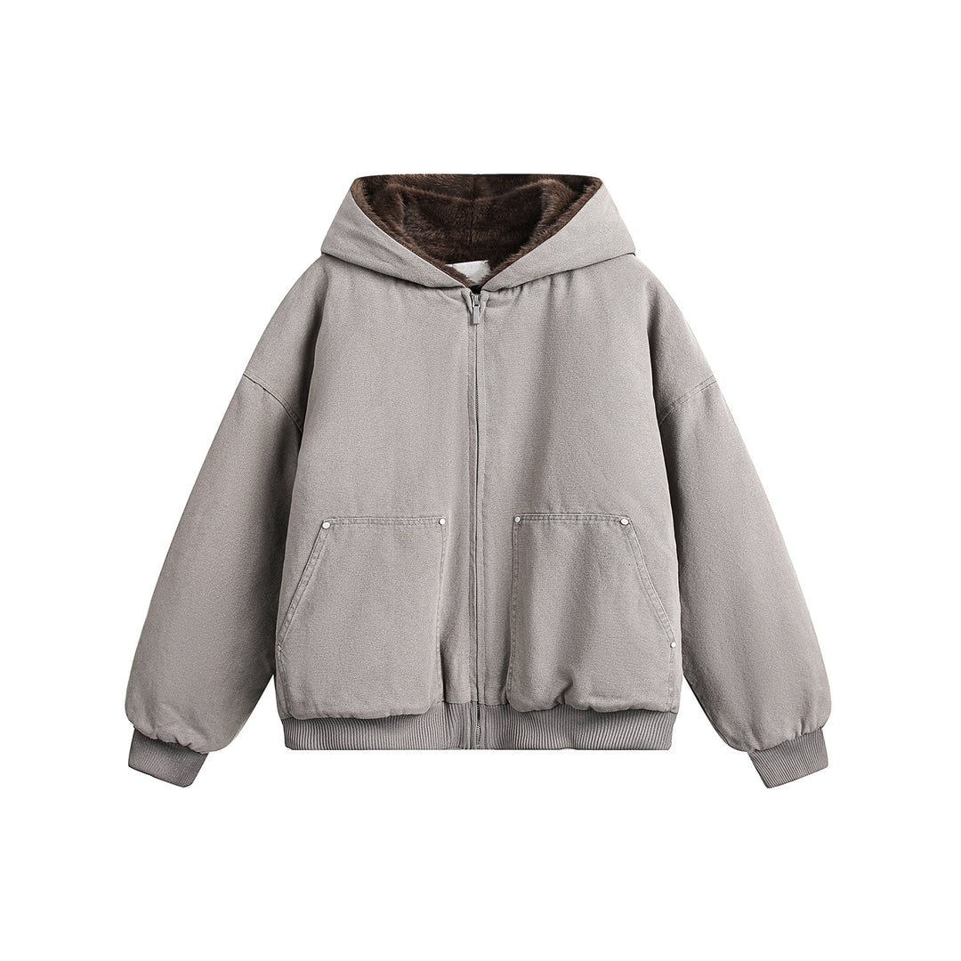 F3F Select Shaggy Fleece Lining Hoodie Work Jacket | Face 3 Face