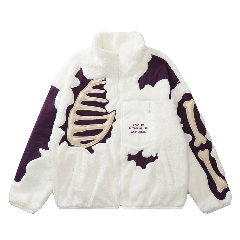 F3F Select Skeleton Sherpa Fleece Boa Jacket