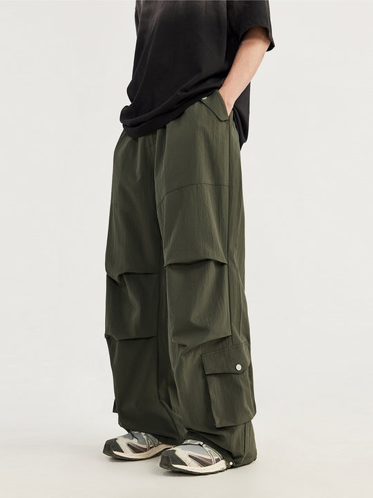 F3F Select Multi Pocket Pleated Wide Leg Work Cargo Pants