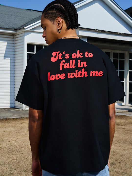 AFGK Love Heart Scattered Confession Slogan Printed Tee