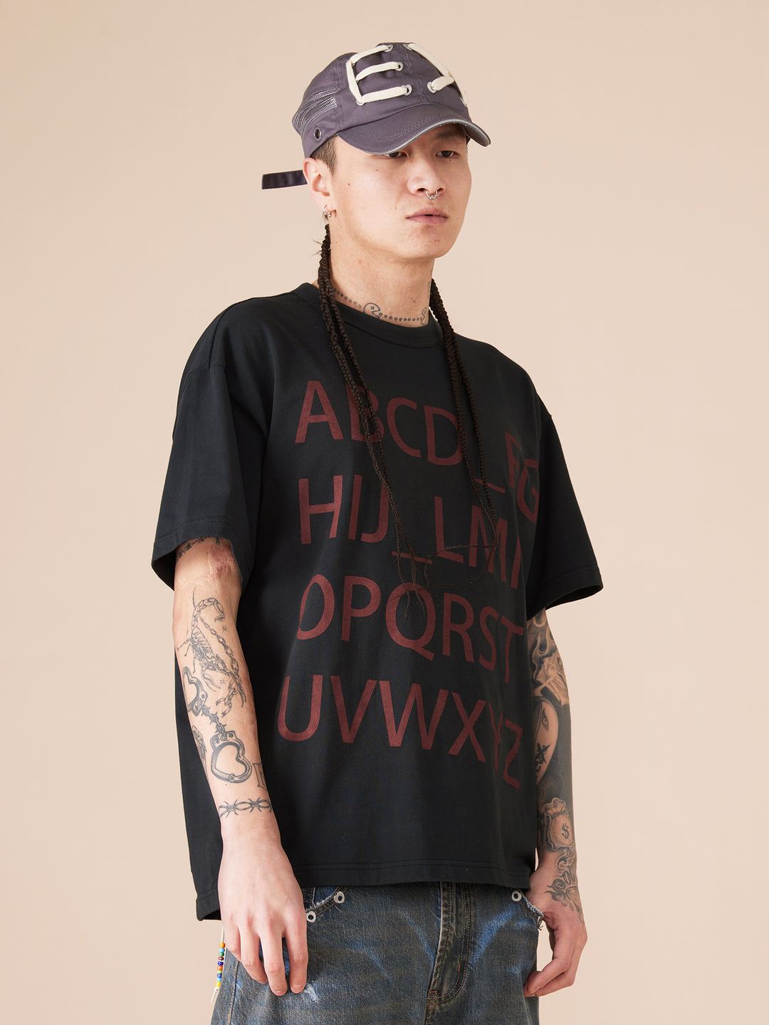 EVILKNIGHT(EK) Peach Heart Buckle String Logo Cap