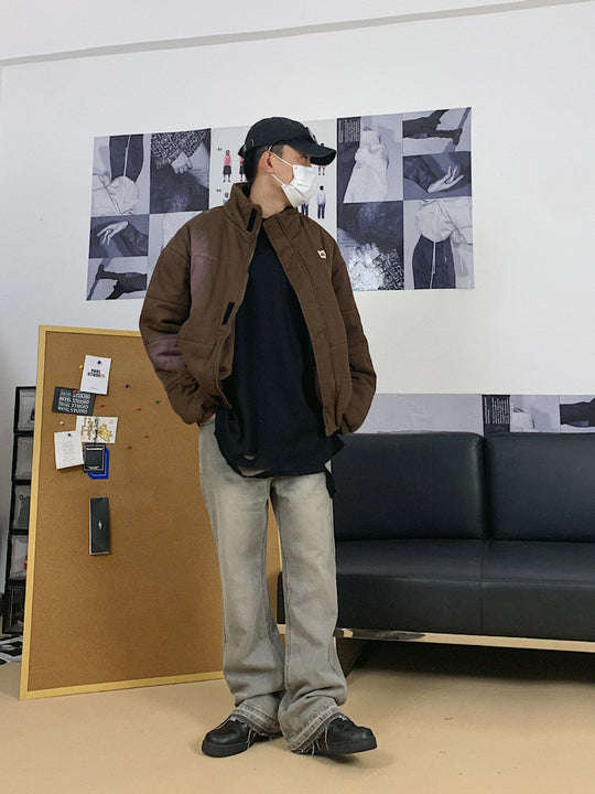 F3F Select Destruction Cement Gray Micro Flare Denim Jeans