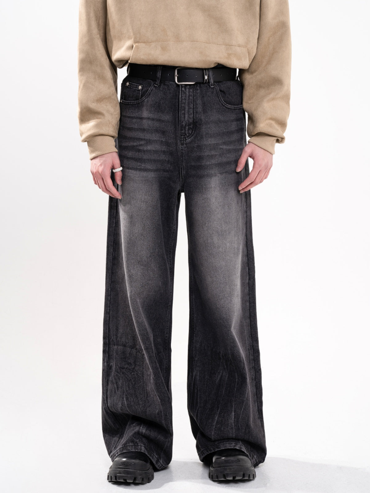 F3F Select Washed Black Gray Jeans