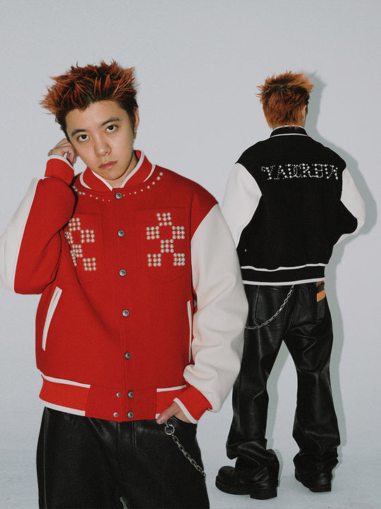 YADcrew Pearl Checkerboard Varsity Jacket | Face 3 Face