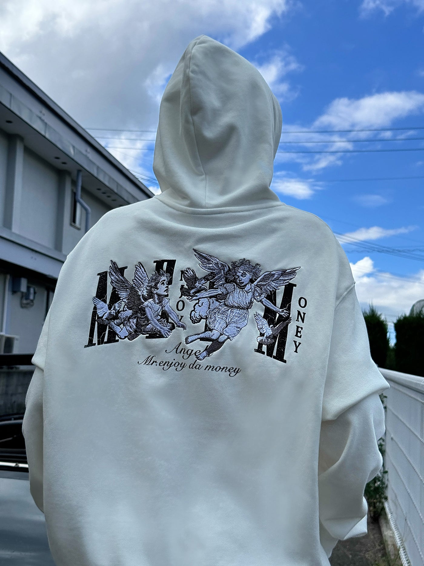 MEDM 3D Embroidered Angel Dove Zip Up Hoodie | Face 3 Face