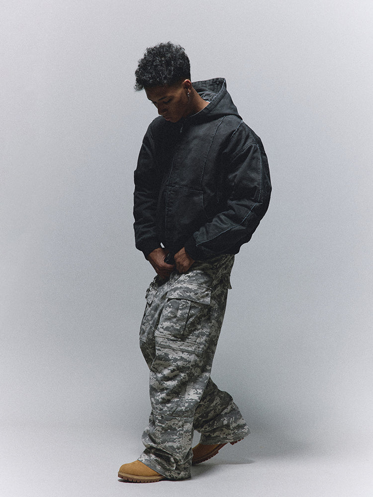 ANTIDOTE Mosaic Camouflage Large Pockets Baggy Cargo Pants | Face 3 Face