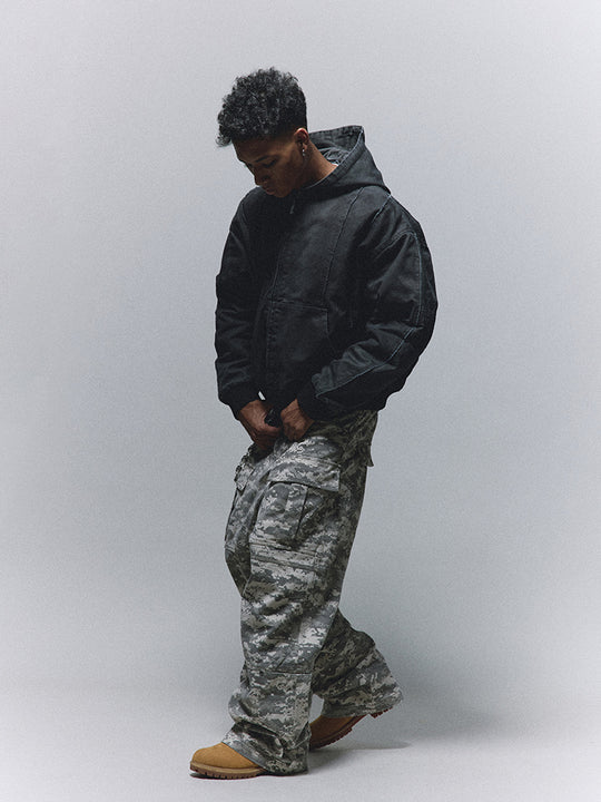 ANTIDOTE Mosaic Camouflage Large Pockets Baggy Cargo Pants | Face 3 Face