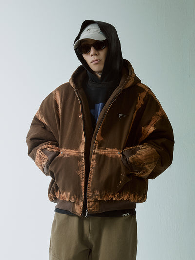 F2CE Hand Dyed Quilted Lining Hooded Work Jacket | Face 3 Face