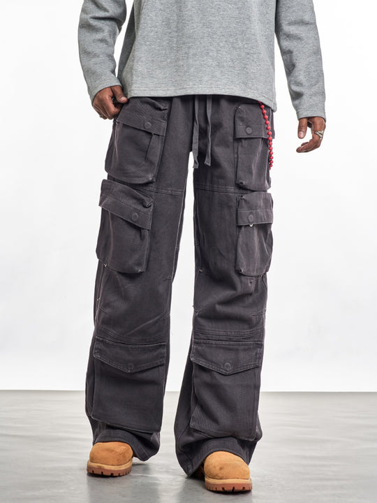 F3F Select Multi 3D Pockets Drawstring Utility Cargo Pants | Face 3 Face