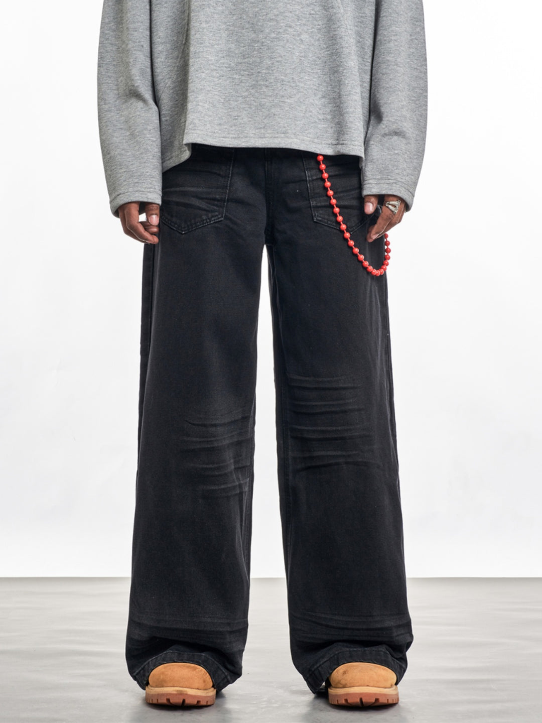 F3F Select Wrinkled Black Baggy Jeans | Face 3 Face