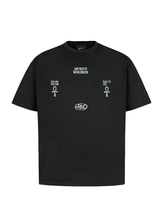 ANTIDOTE Easter Ceremony Printed Cross Letter Tee