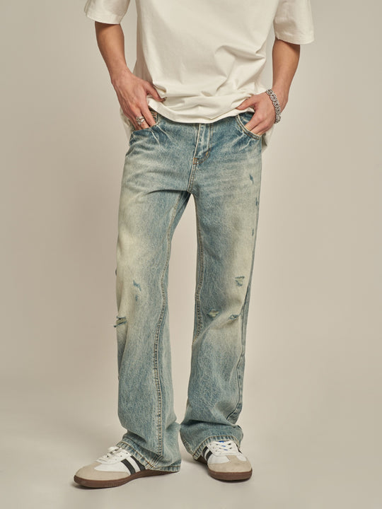 F3F Select Stonewashed Light Blue Holes Jeans
