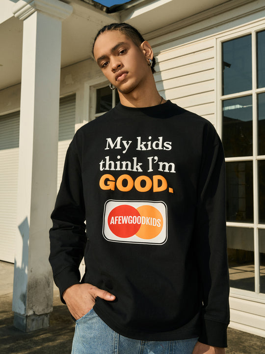 AFGK Slogan Printed Long Sleeve Tee