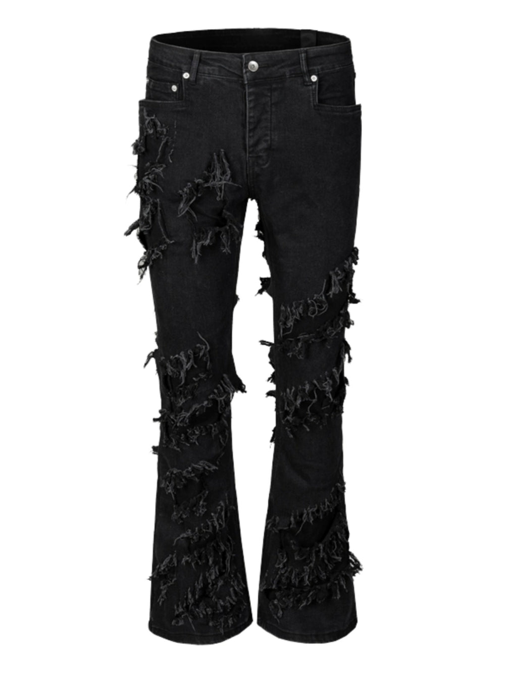 F3F Select High Street Fringe Destruction Black Micro Jeans
