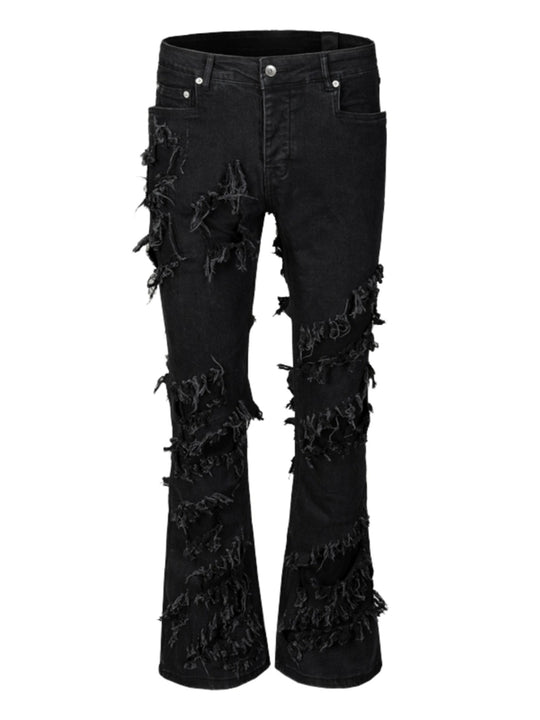 F3F Select High Street Fringe Destruction Black Micro Jeans