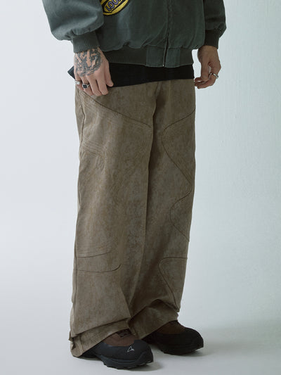 F2CE Deconstructed Patchwork Brush Wax Baggy Pants | Face 3 Face