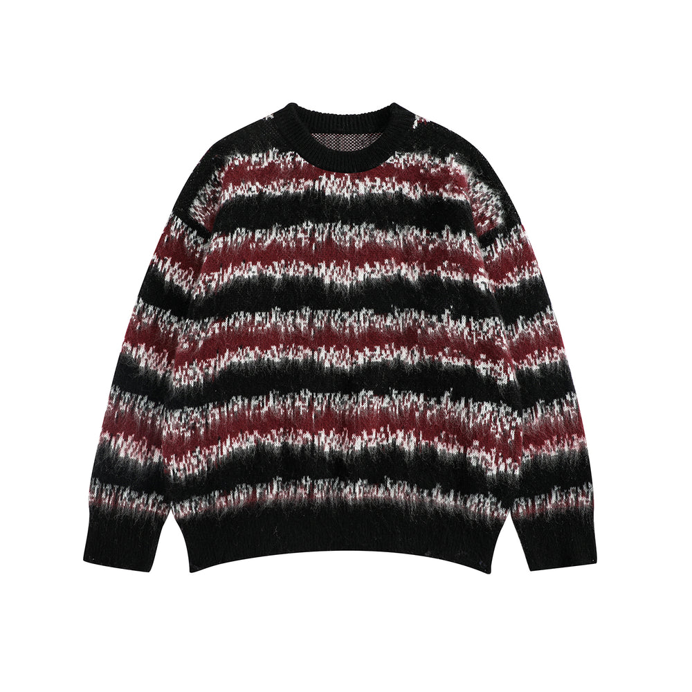 F3F Select Gradient Striped Fuzzy Knit Sweater | Face 3 Face