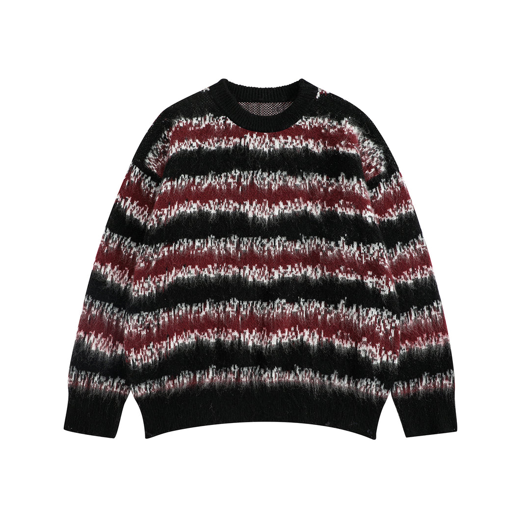 F3F Select Gradient Striped Fuzzy Knit Sweater | Face 3 Face