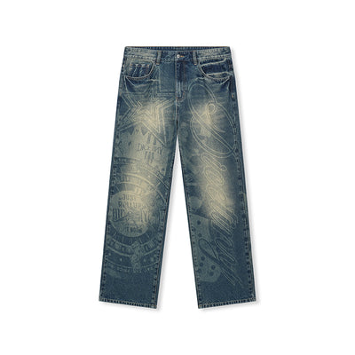 DICETINY Dice Empire Burnt Washed Jeans | Face 3 Face