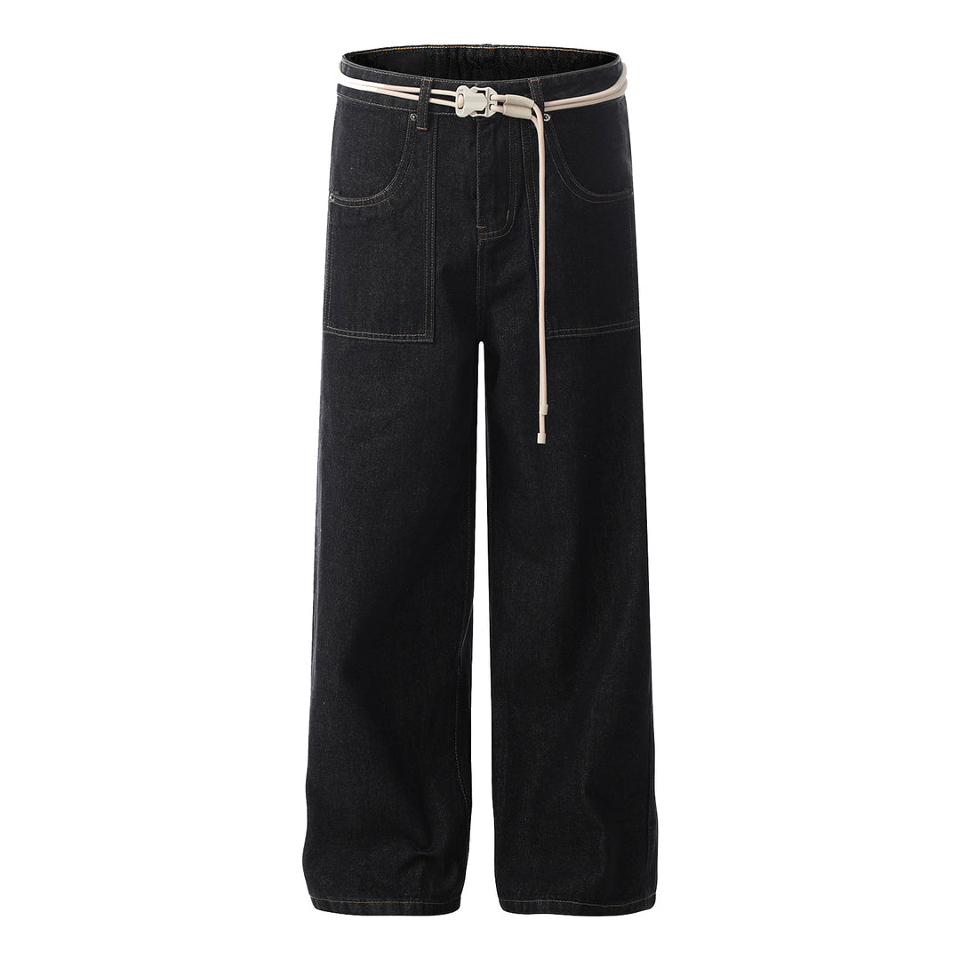 F3F Select Drawstring Belt Patch Pocket Jeans | Face 3 Face