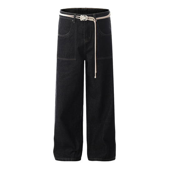 F3F Select Drawstring Belt Patch Pocket Jeans | Face 3 Face