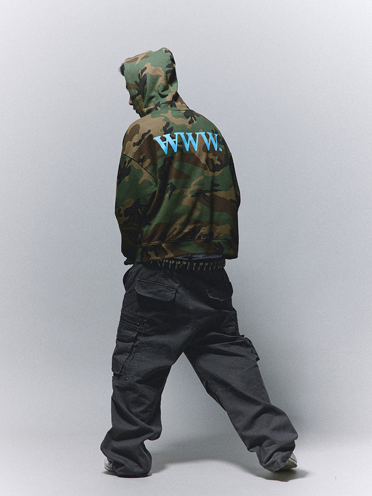 ANTIDOTE Camouflage Printed Zip Up Hoodie | Face 3 Face