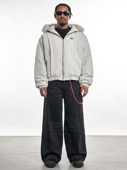 F3F Select Fur Hoodie Puffer Flight Jacket | Face 3 Face