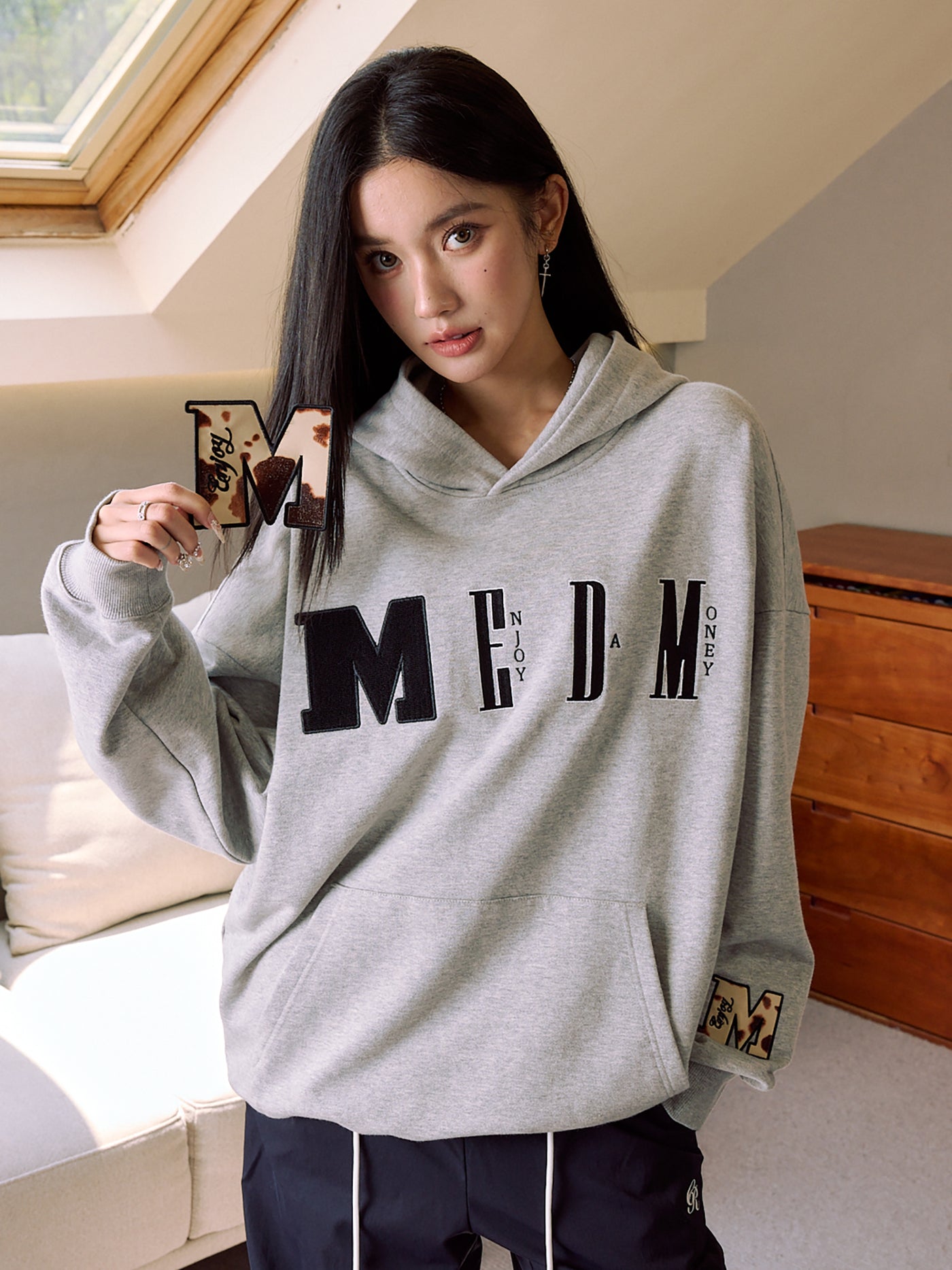 MEDM Animal Texture Logo Velcro Hoodie | Face 3 Face