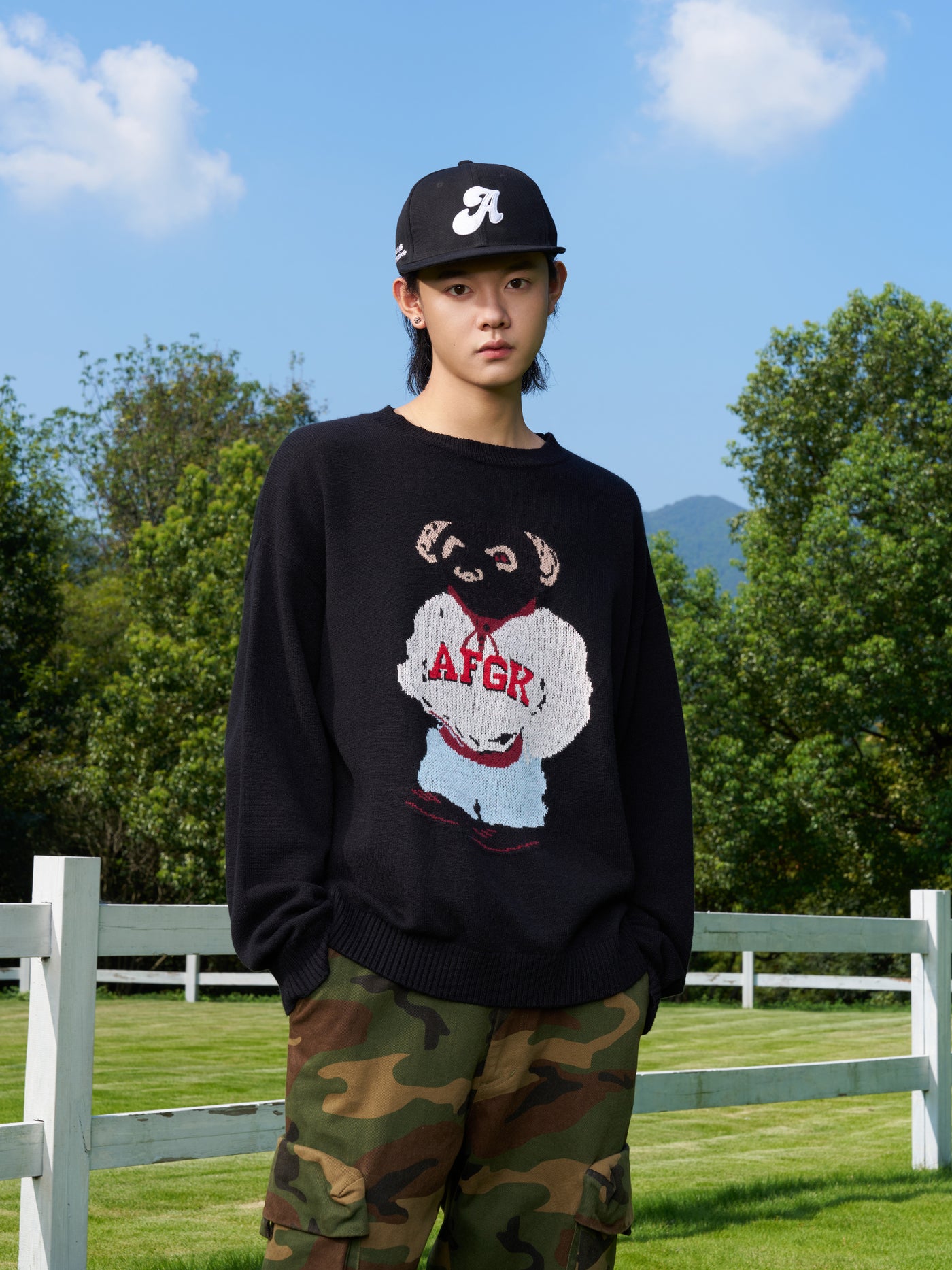 AFGK Bear Jacquard Knit Sweater | Face 3 Face