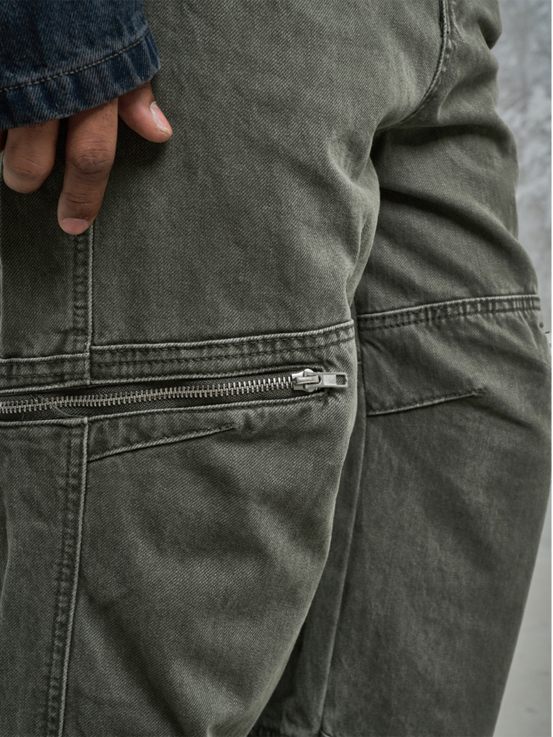 F3F Select Washed Zipper Multi Pocket Work Cargo Pants | Face 3 Face