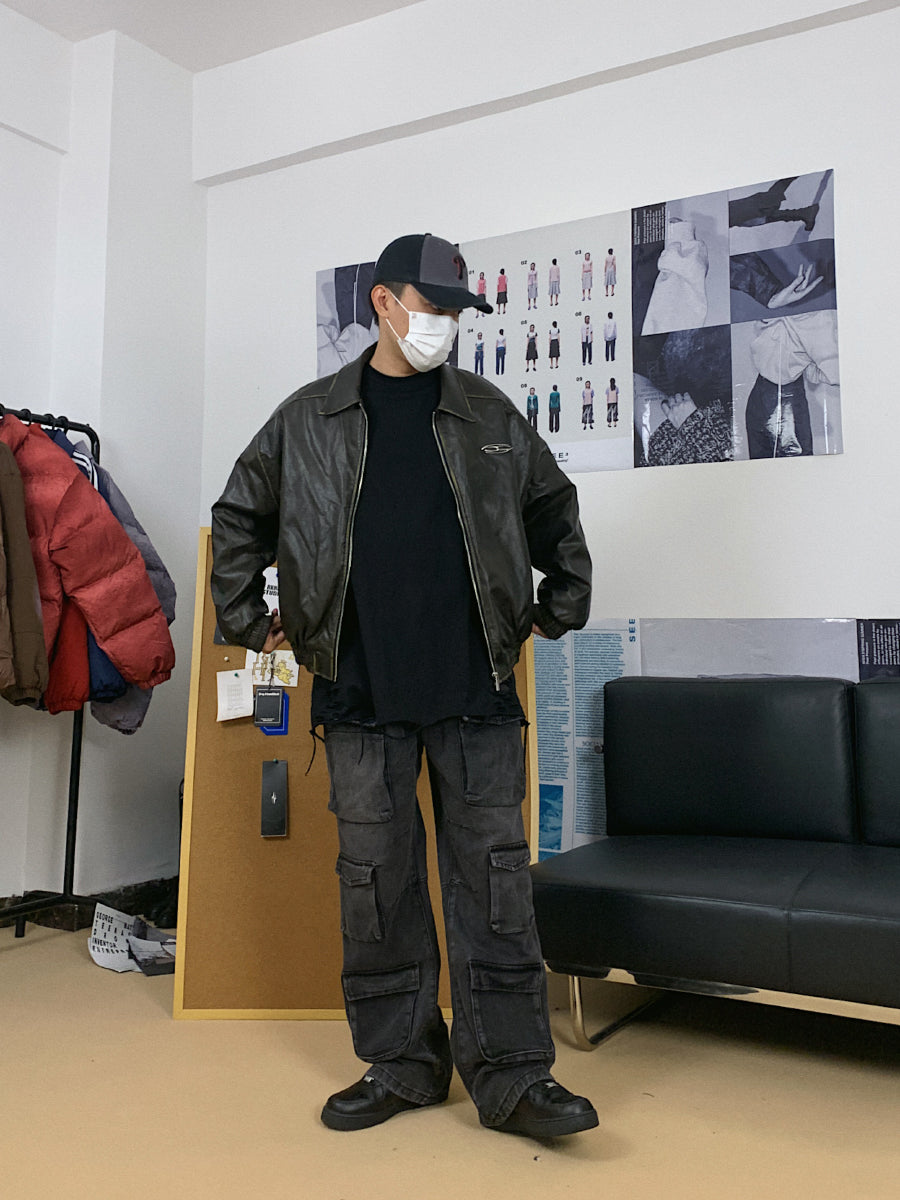 F3F Select Multi Pocket Washed Old Denim Cargo Jeans