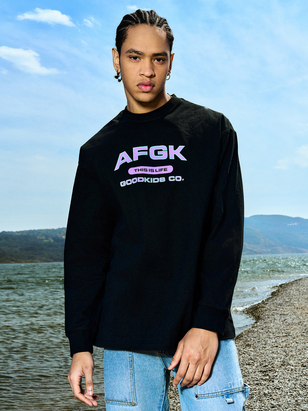 AFGK Letters Basic Long Sleeved Tee