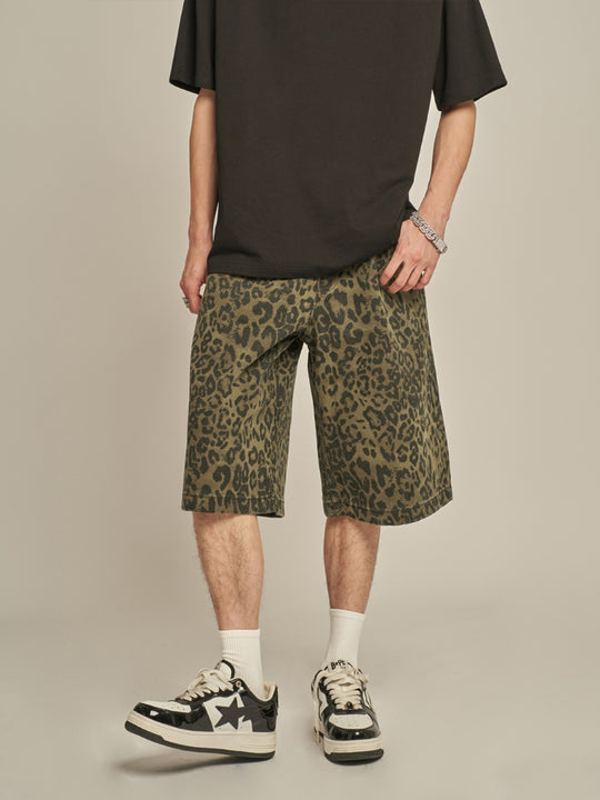 F3F Select Micro Stretch Leopard Shorts