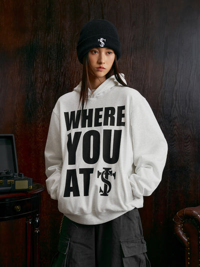 Small Town Kid WHERE YOU AT Slogan Hoodie | Face 3 Face